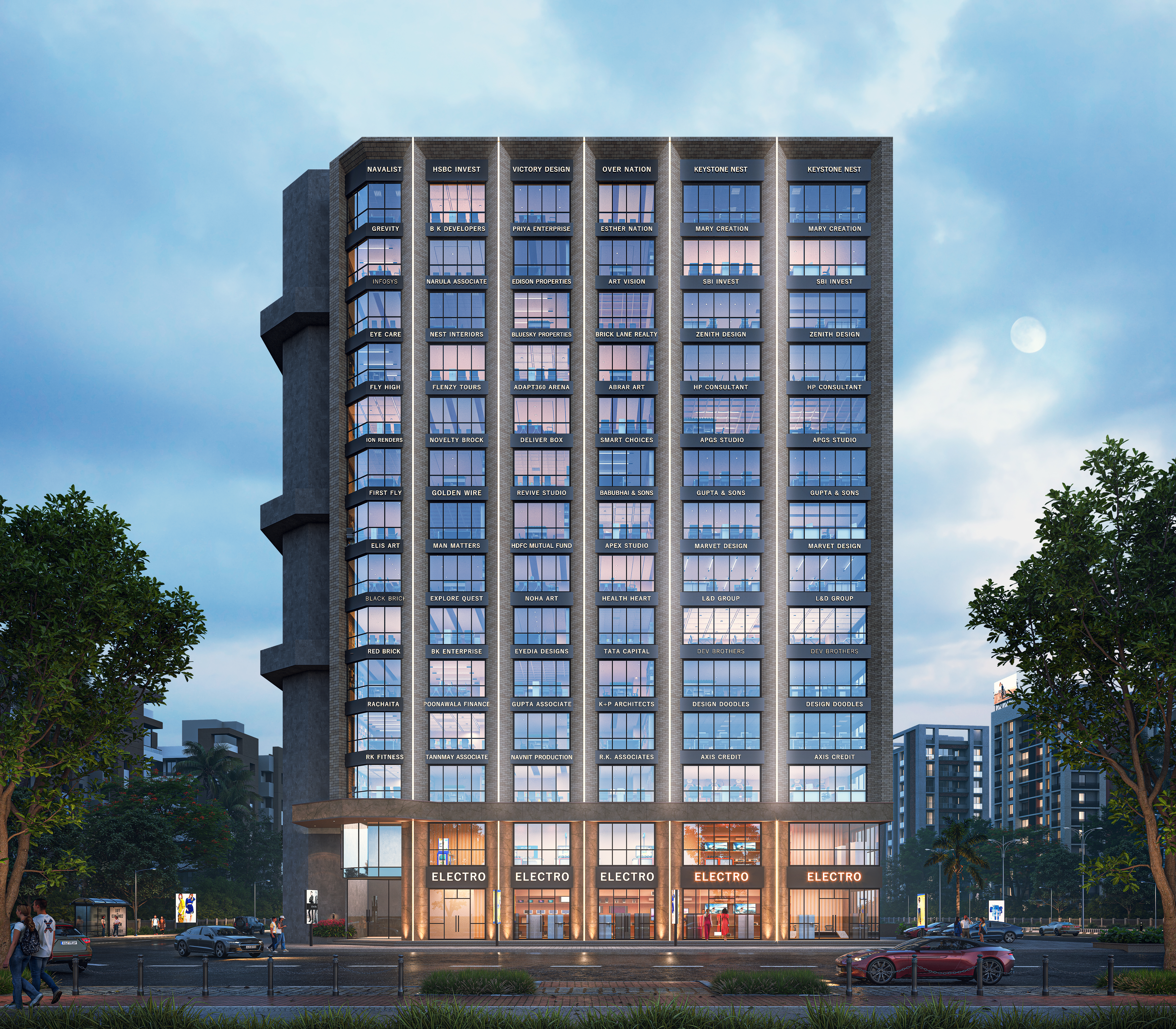 Corporate Tower Street Elevation
